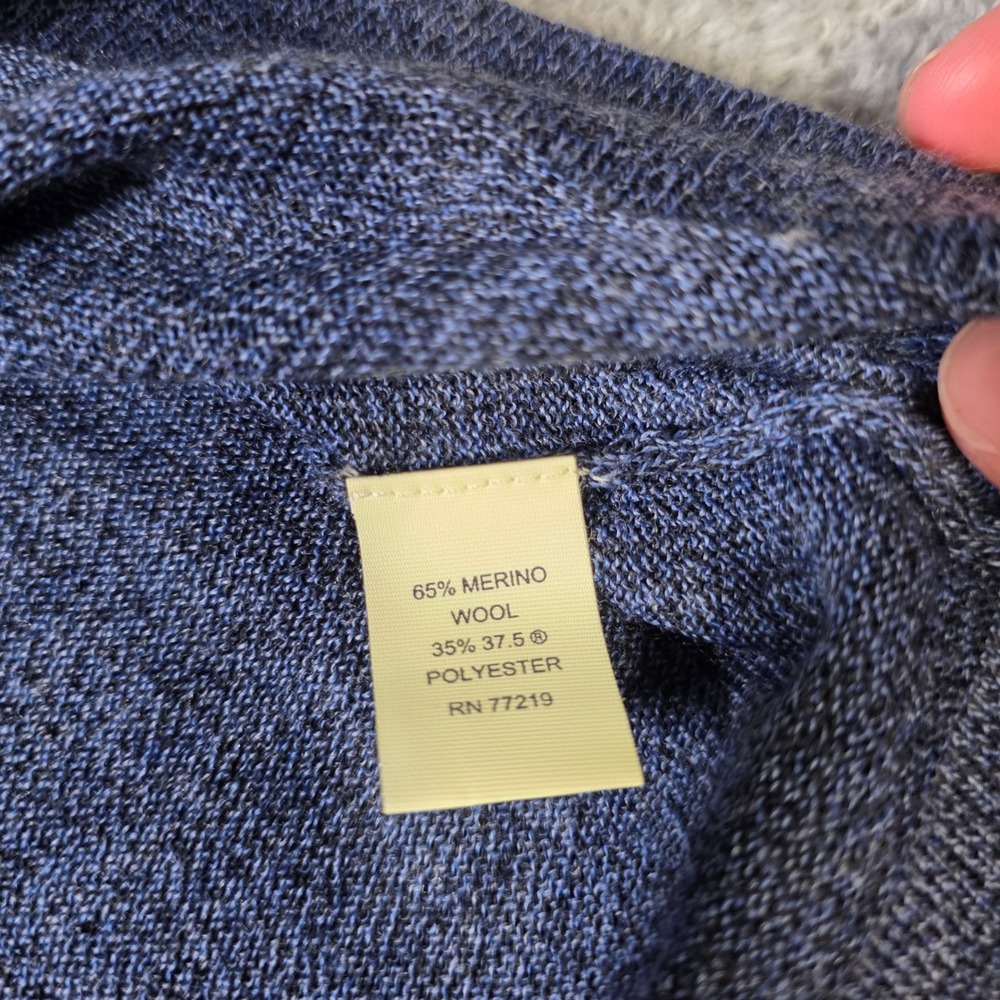 Joseph Abboud Mens XXL 1/4 Zip Sweater Blue Merino Wool Blend 37.5 Tech - Picture 6 of 8